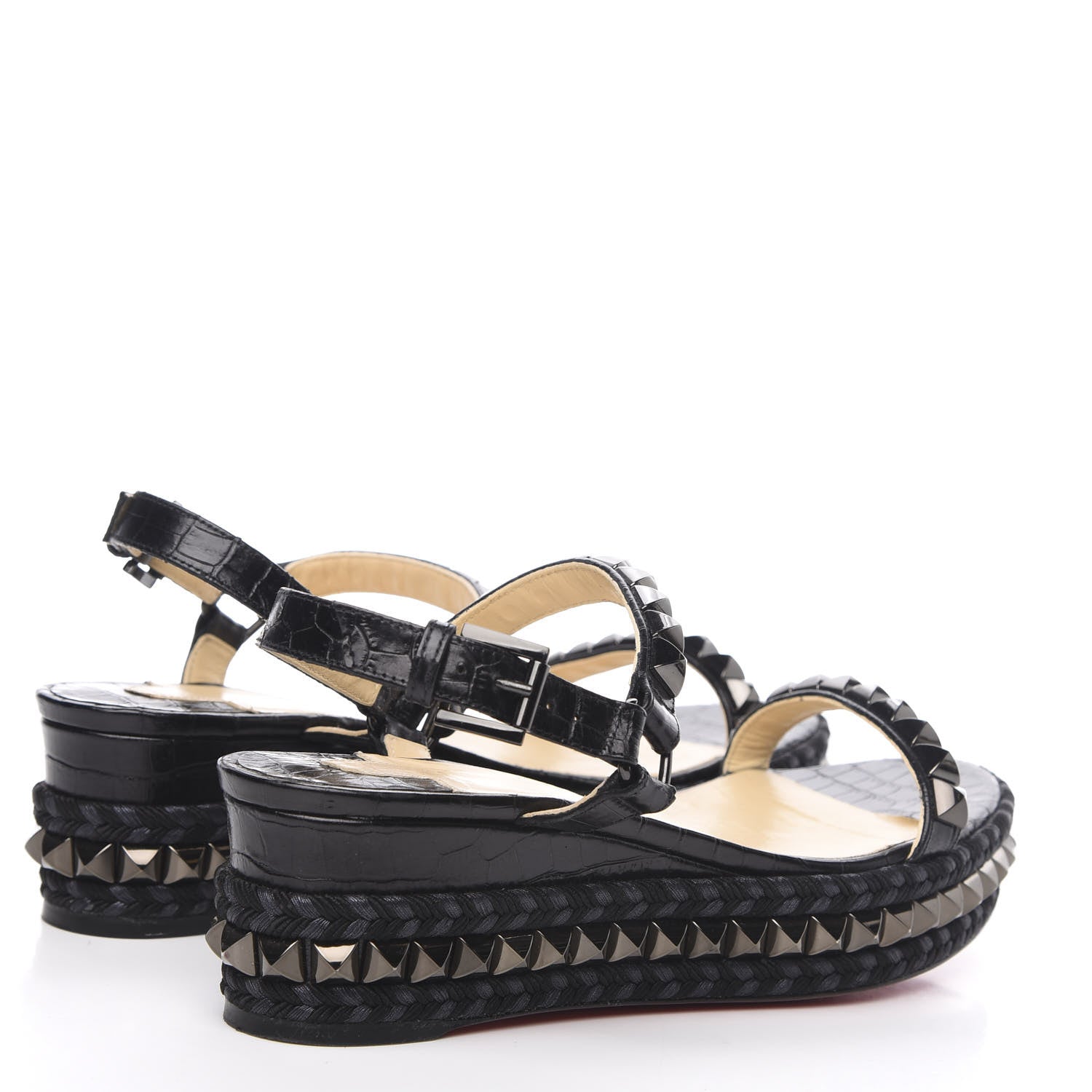 Christian Louboutin Alligator Rope Cataclou 60 Platform Sandals 39 Black 4 of 9