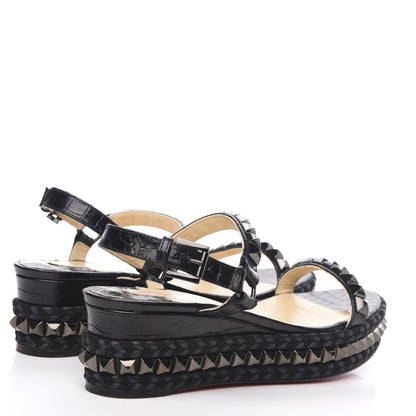 Christian Louboutin Alligator Rope Cataclou 60 Platform Sandals 39 Black 4 of 9