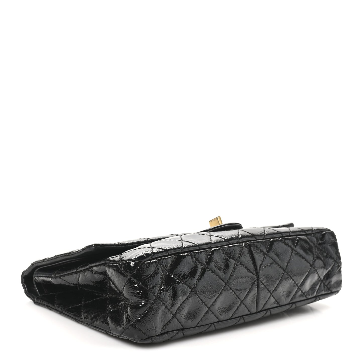 Distressed Patent Quilted 2.55 Reissue 226 Flap Black