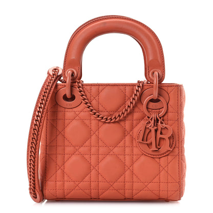 Christian Dior Ultra Matte Calfskin Cannage Mini Lady Dior Indian Red 1 of 20