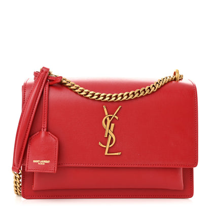 Saint Laurent Calfskin Medium Monogram Sunset Rouge Eros 1 of 11