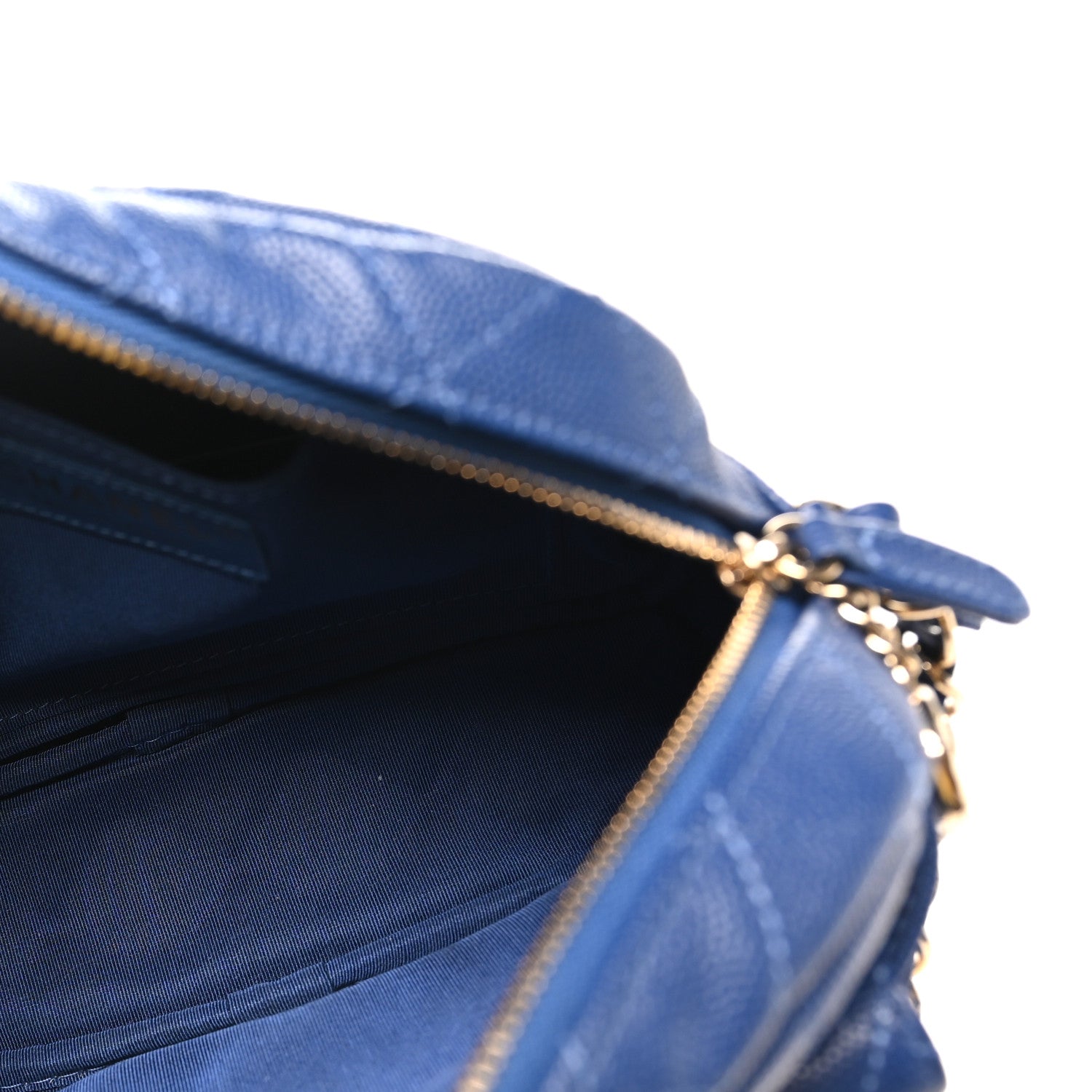 Chanel Caviar Quilted CC Day Camera Case Blue 5 of 10