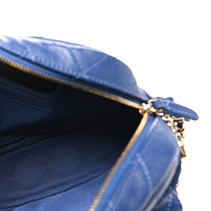 Chanel Caviar Quilted CC Day Camera Case Blue 5 of 10