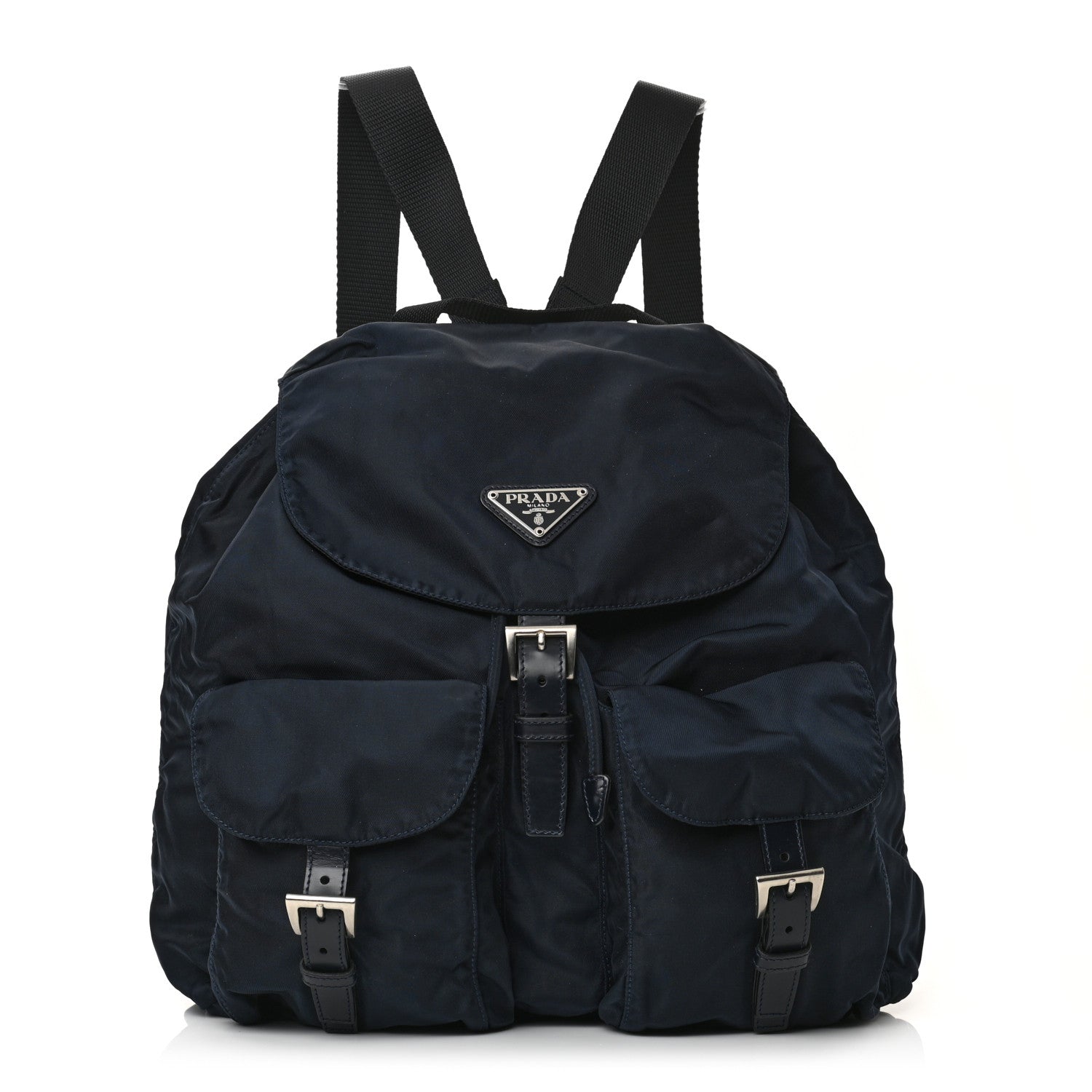 Prada Tessuto Nylon Saffiano Medium Backpack Blue 1 of 11