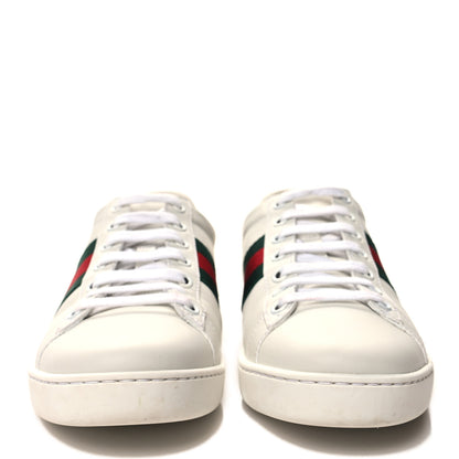 Gucci Calfskin Crocodile Web Womens Ace Sneakers 37 White Green 2 of 9