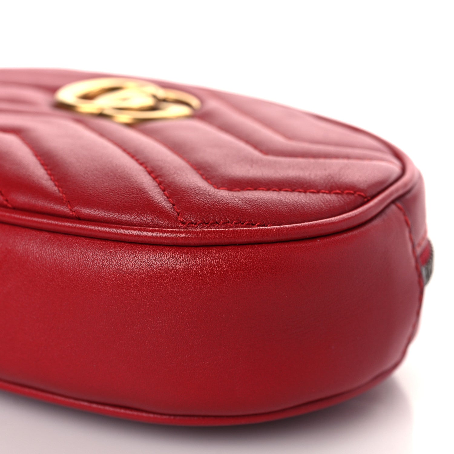 Gucci Calfskin Matelasse GG Marmont Belt Bag 75 30 Hibiscus Red 9 of 10