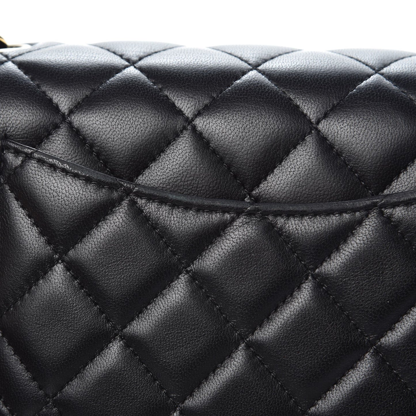 Lambskin Quilted Mini Rectangular Flap Black