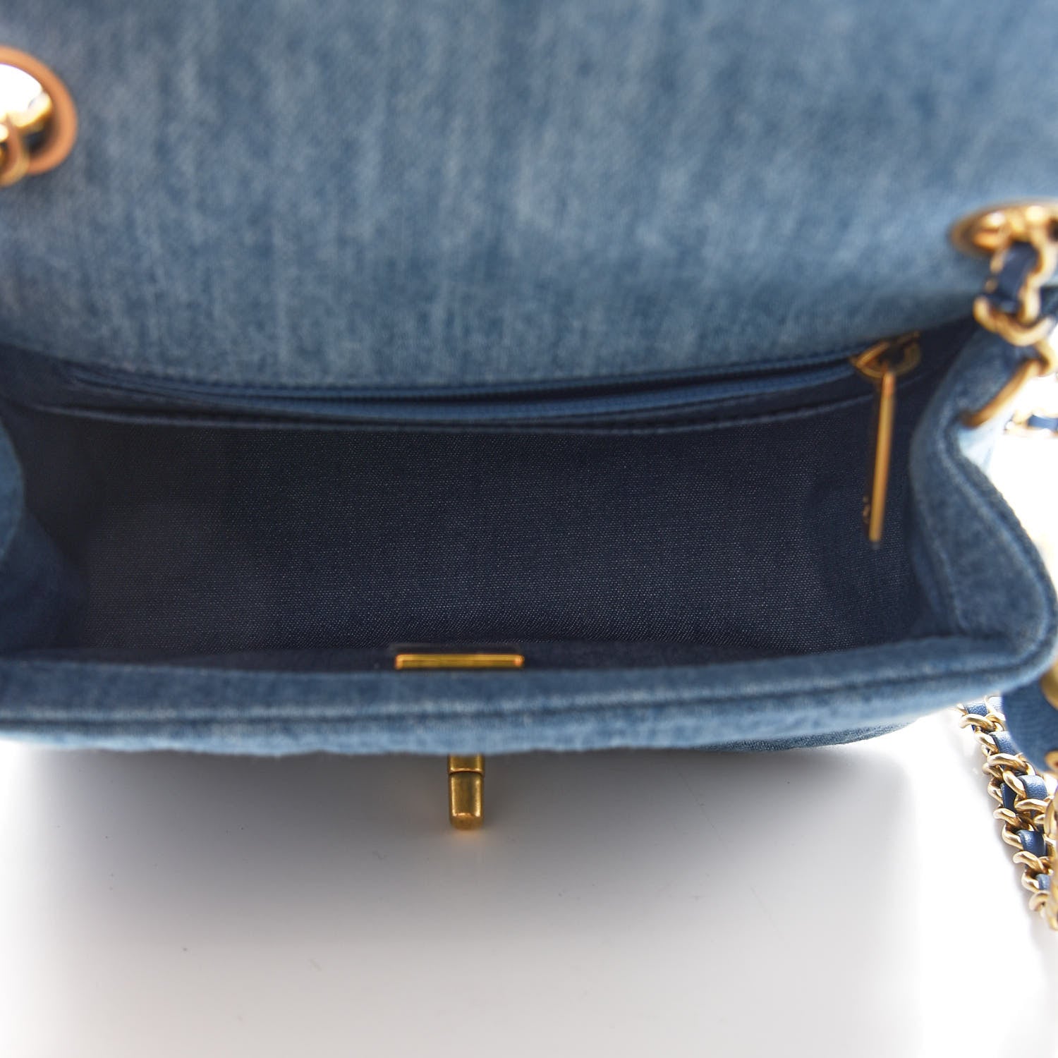 Chanel Denim Quilted Mini Pearl Crush Flap Blue 5 of 9