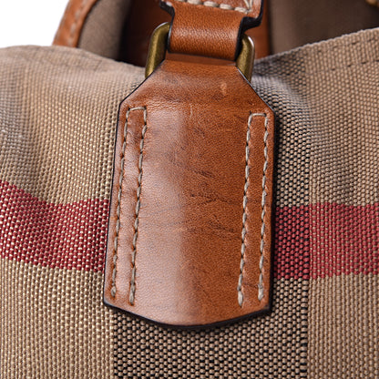Burberry Canvas Mega Check Medium Ashby Hobo Saddle Brown 14 of 21