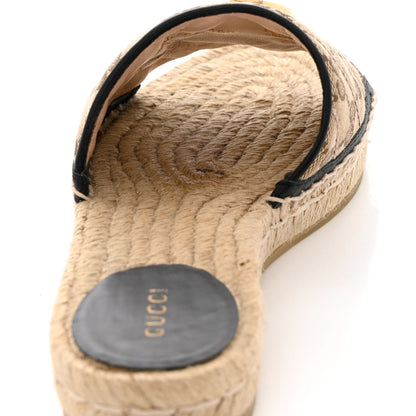 Gucci Monogram Matelasse GG Marmont Espadrille 20mm Slide Sandals 37 Beige Ebony Black 12 of 13