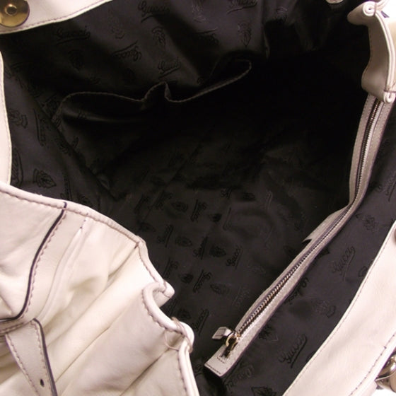 Leather Pop Bamboo Handle Tote