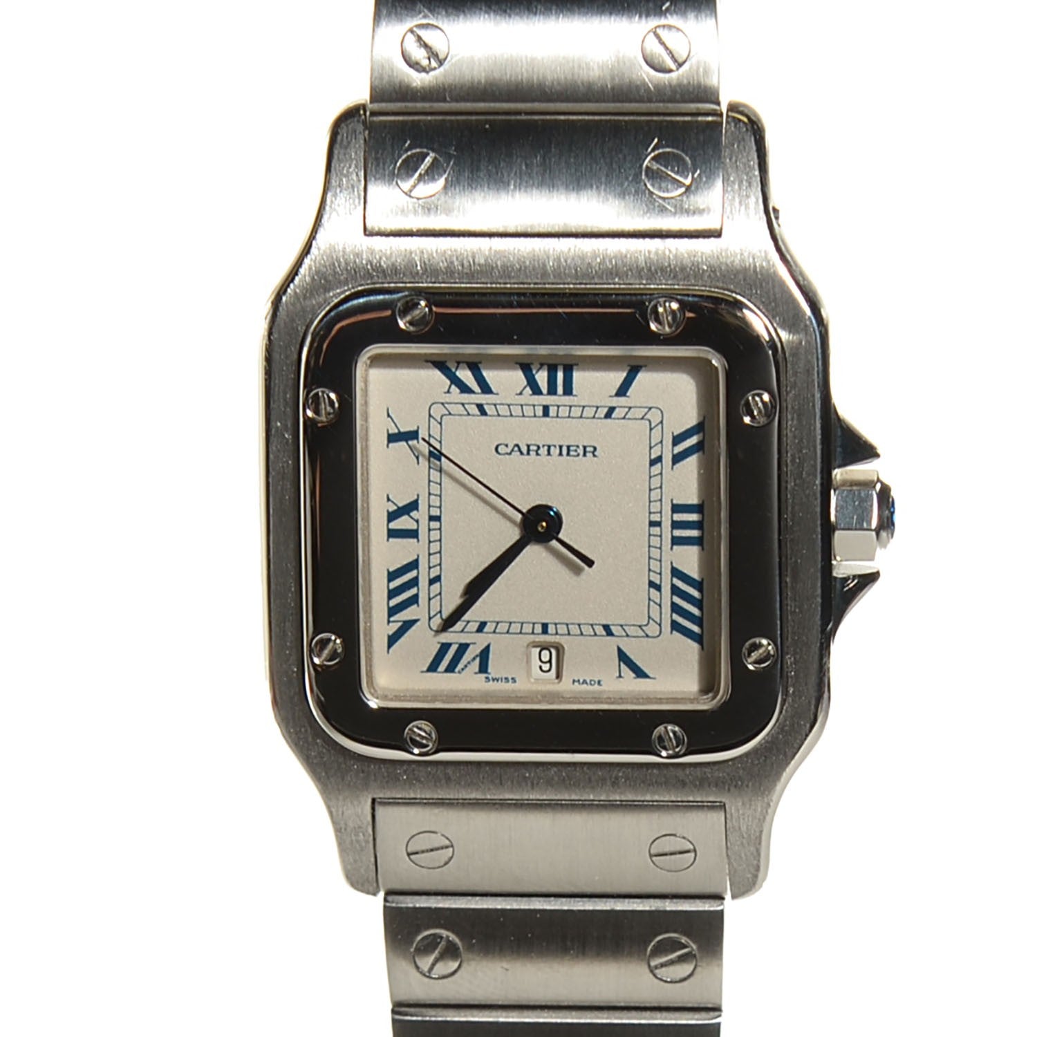 Cartier Stainless Steel 29mm Santos De Galbee Quartz Watch 1 of 6