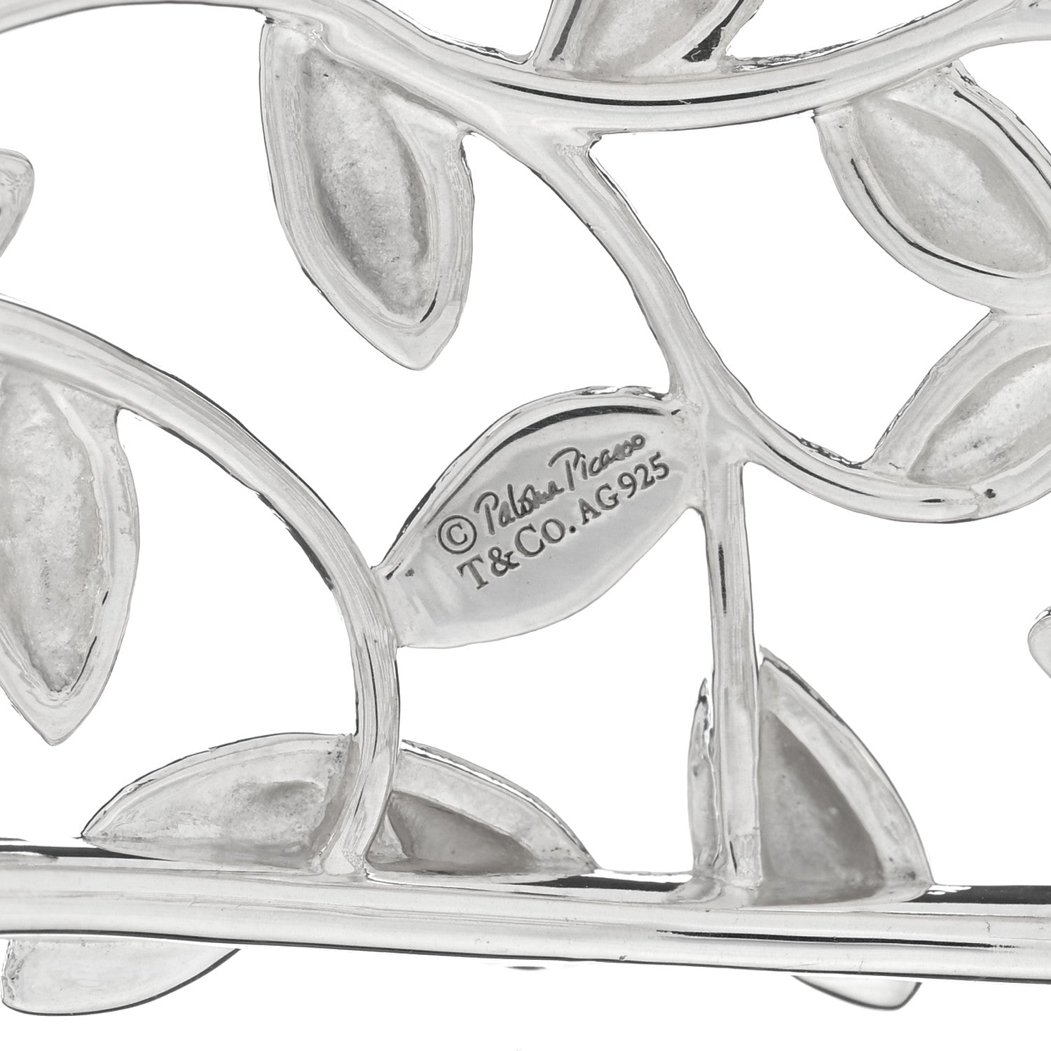 Tiffany Sterling Silver Paloma Picasso Olive Leaf Cuff Bracelet 3 of 3