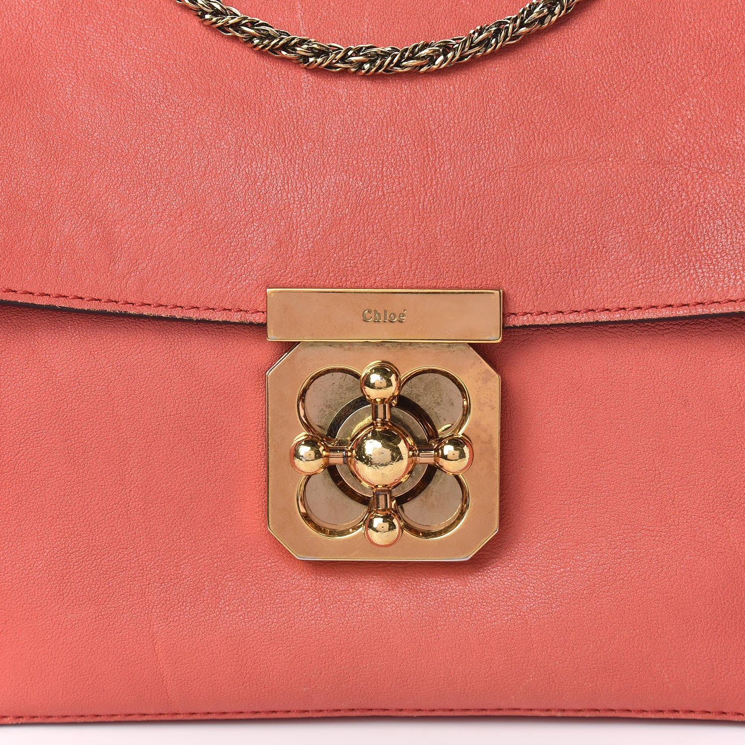 Chloe Goatskin Medium Elsie Shoulder Bag Coral Pop 9 of 16