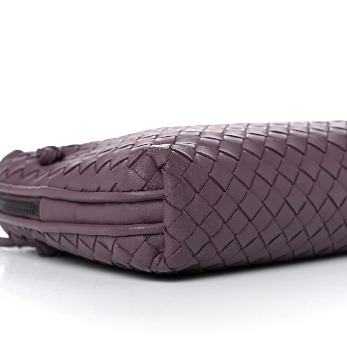 Nappa Intrecciato Pillow Crossbody Messenger Dark Purple