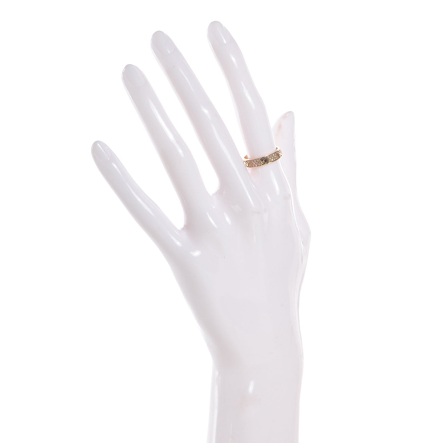 18k Yellow Gold Diamond Icon Stardust Thin Band Ring 6