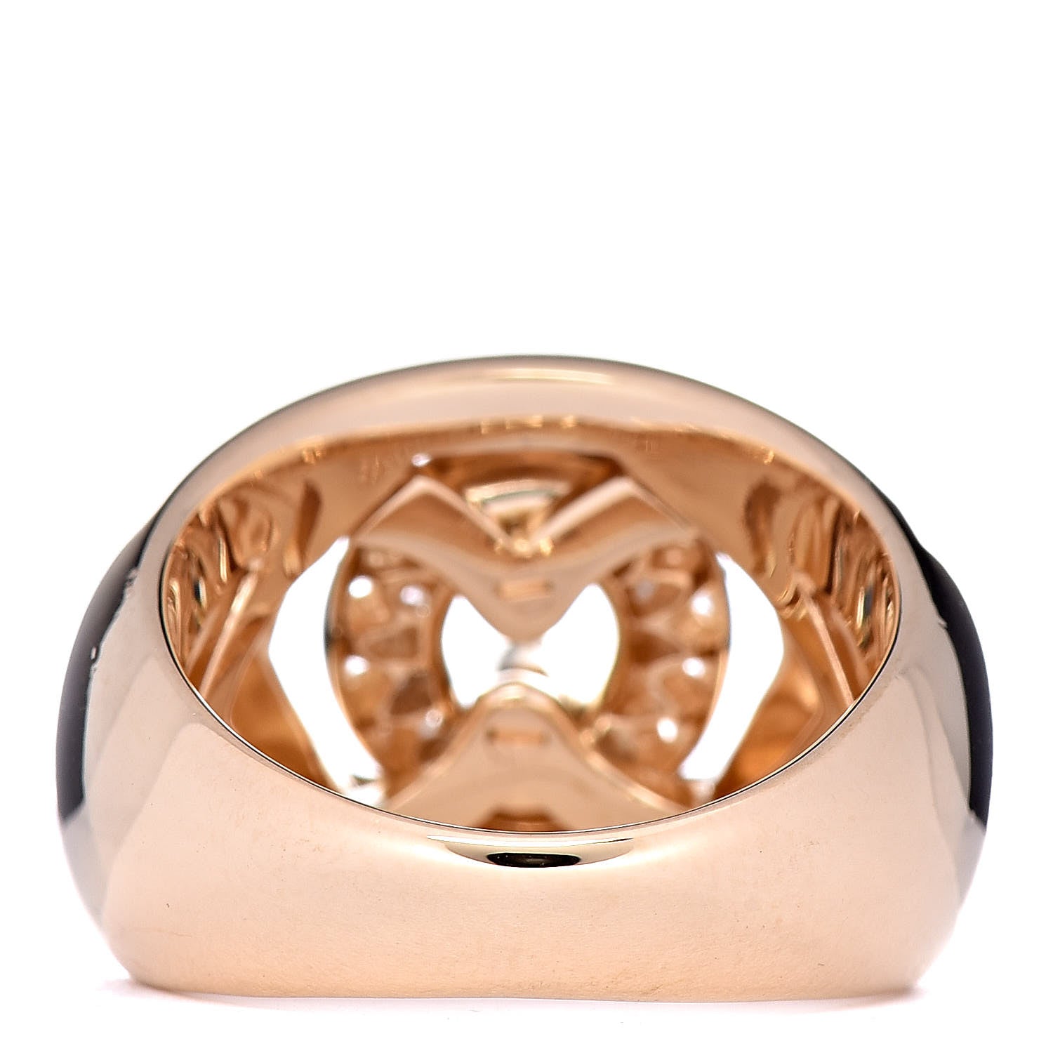 Bulgari 18K Yellow Gold Diamond Abbraccio Dome Ring 49 5 4 of 6