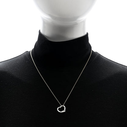 Tiffany Sterling Silver 16mm Elsa Peretti Open Heart Pendant Necklace 2 of 5