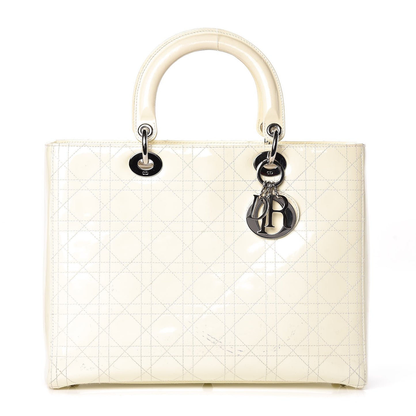 Patent Cannage Large Lady Dior White