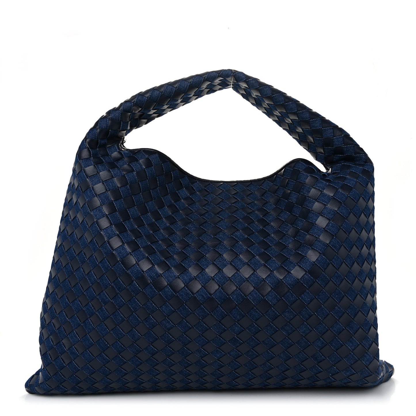 Denim Calfskin Intrecciato Large Hop Abyss Indigo