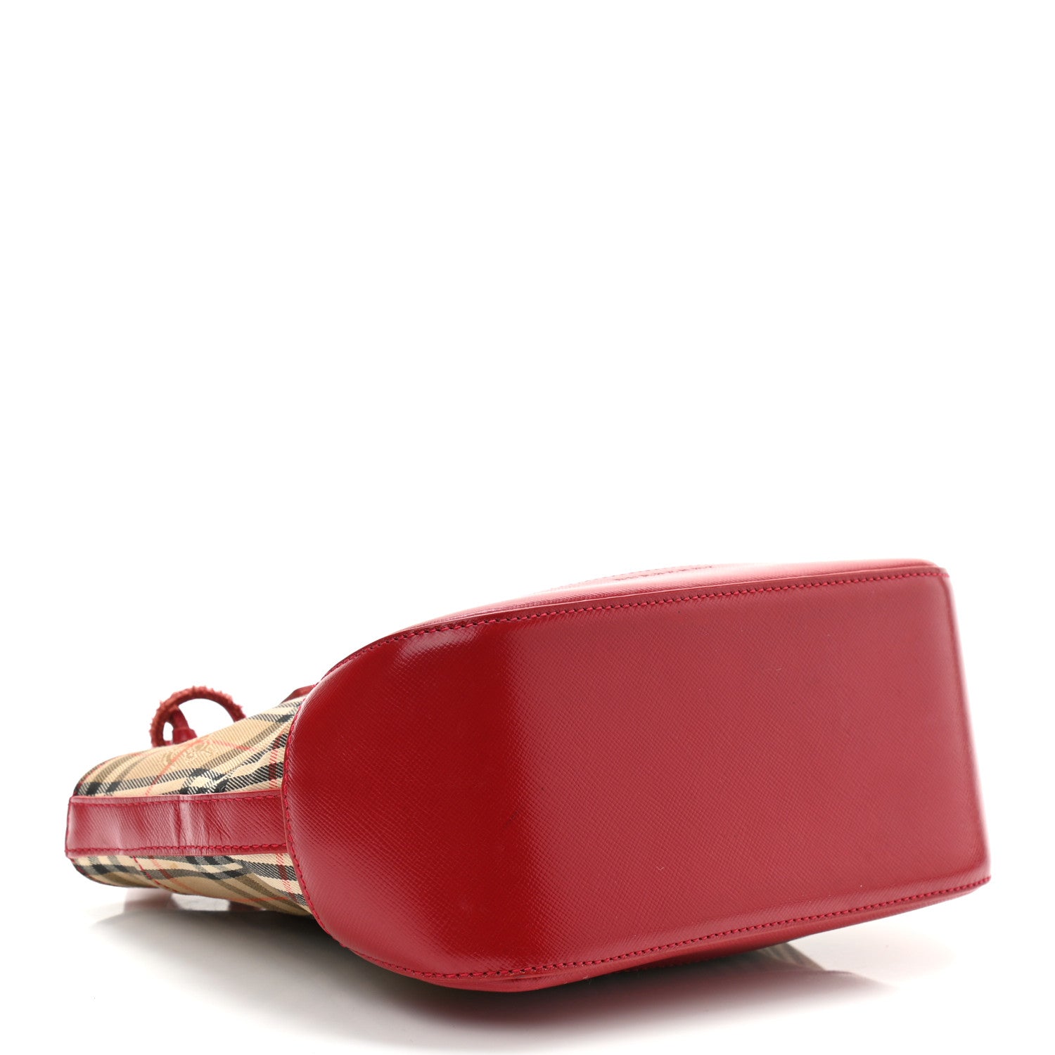 Burberry Haymarket Check Small Tote Red 3 of 13