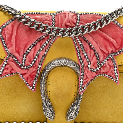 Gucci Suede Crystal Bow Embroidered Small Dionysus Shoulder Bag Yellow 7 of 14