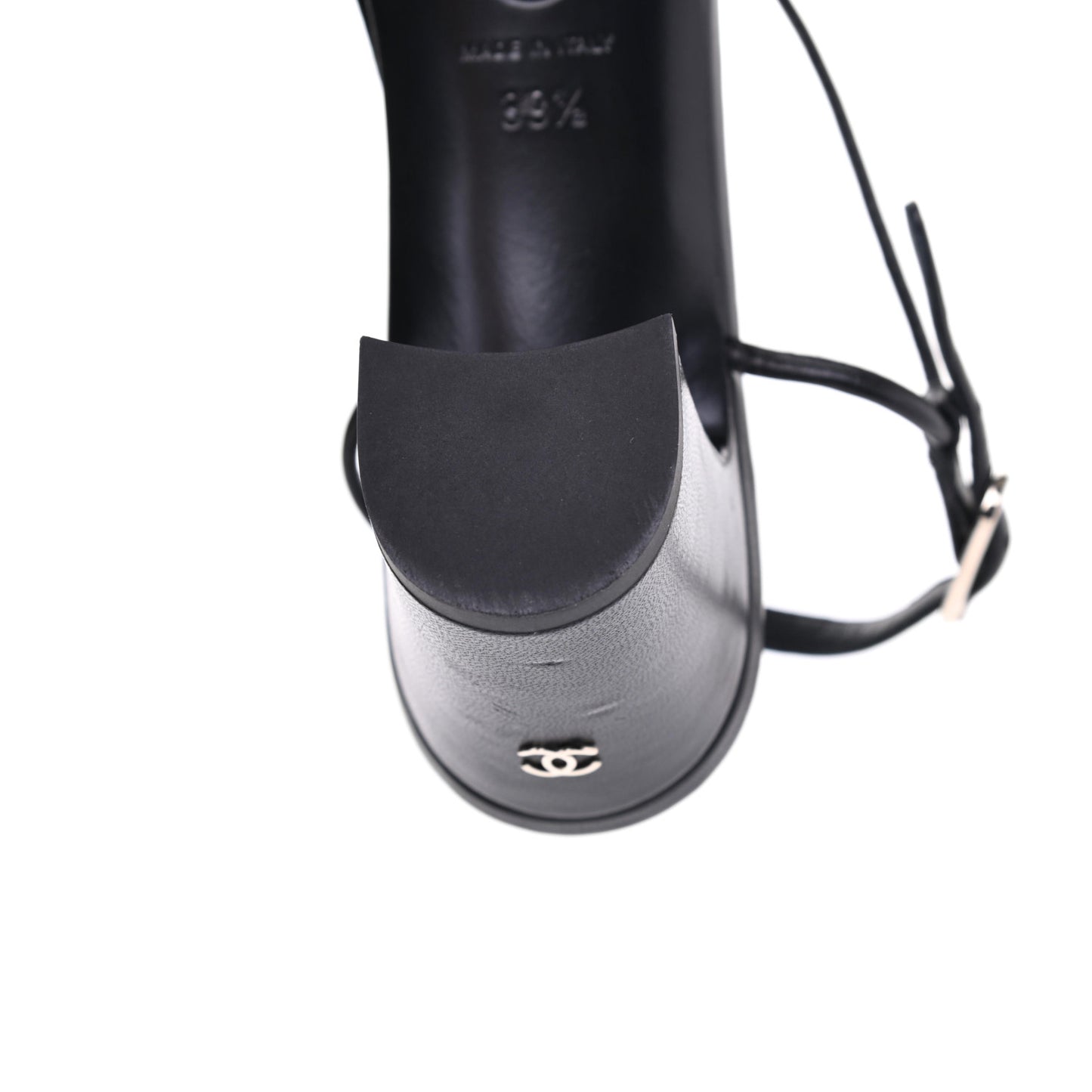 Lambskin Satin Slingback Cap Toe Bow Pumps 39.5 Black