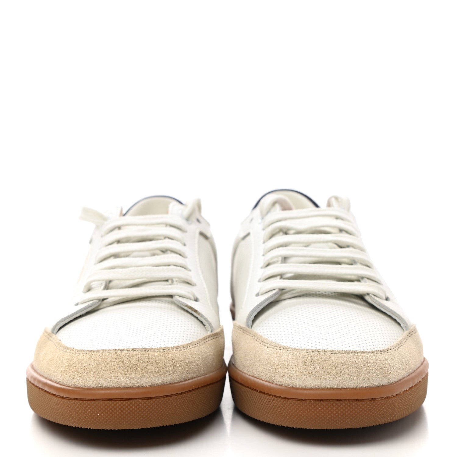 Saint Laurent Calfskin Perforated Suede SL10 Court Classic Low Top Sneakers 39.5 White 2 of 9