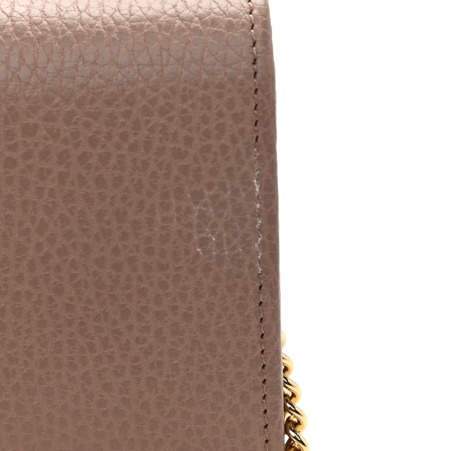 Dollar Calfskin Petite GG Marmont Wallet Chain Bag Porcelain Rose