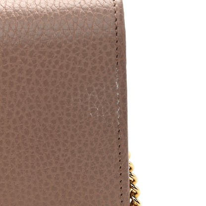 Gucci Dollar Calfskin Petite GG Marmont Wallet Chain Bag Porcelain Rose 11 of 12