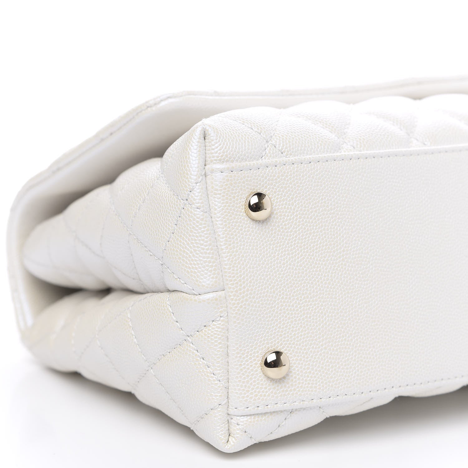Chanel Iridescent Caviar Quilted Small Coco Handle Flap White 8 of 11