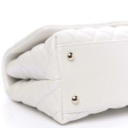 Chanel Iridescent Caviar Quilted Small Coco Handle Flap White 8 of 11