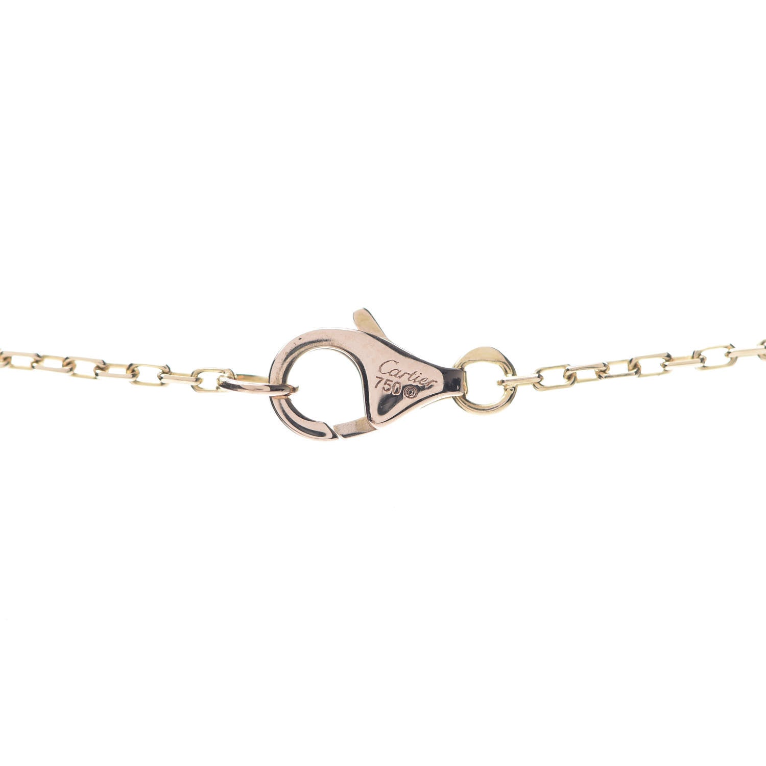 Cartier 18K Pink Gold Diamond Logo Pendant Necklace 6 of 7