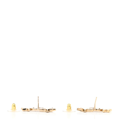 Chanel Crystal Star CC Earrings Gold 3 of 4