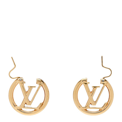 Louis Vuitton Metal Small Louise Hoop Earrings Gold 3 of 5