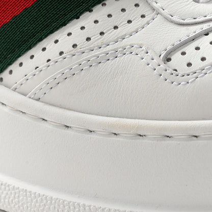 Gucci Calfskin Web Perforated Womens Platform 55mm Sneakers 38.5 White Bright Splash 13 of 14