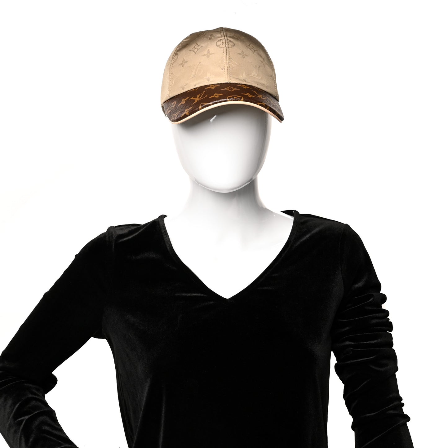 Monogram Polyester Silk LV Get Ready Cap M Beige