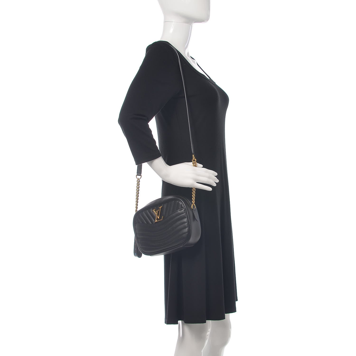 Louis Vuitton Calfskin New Wave Camera Bag Black 2 of 15