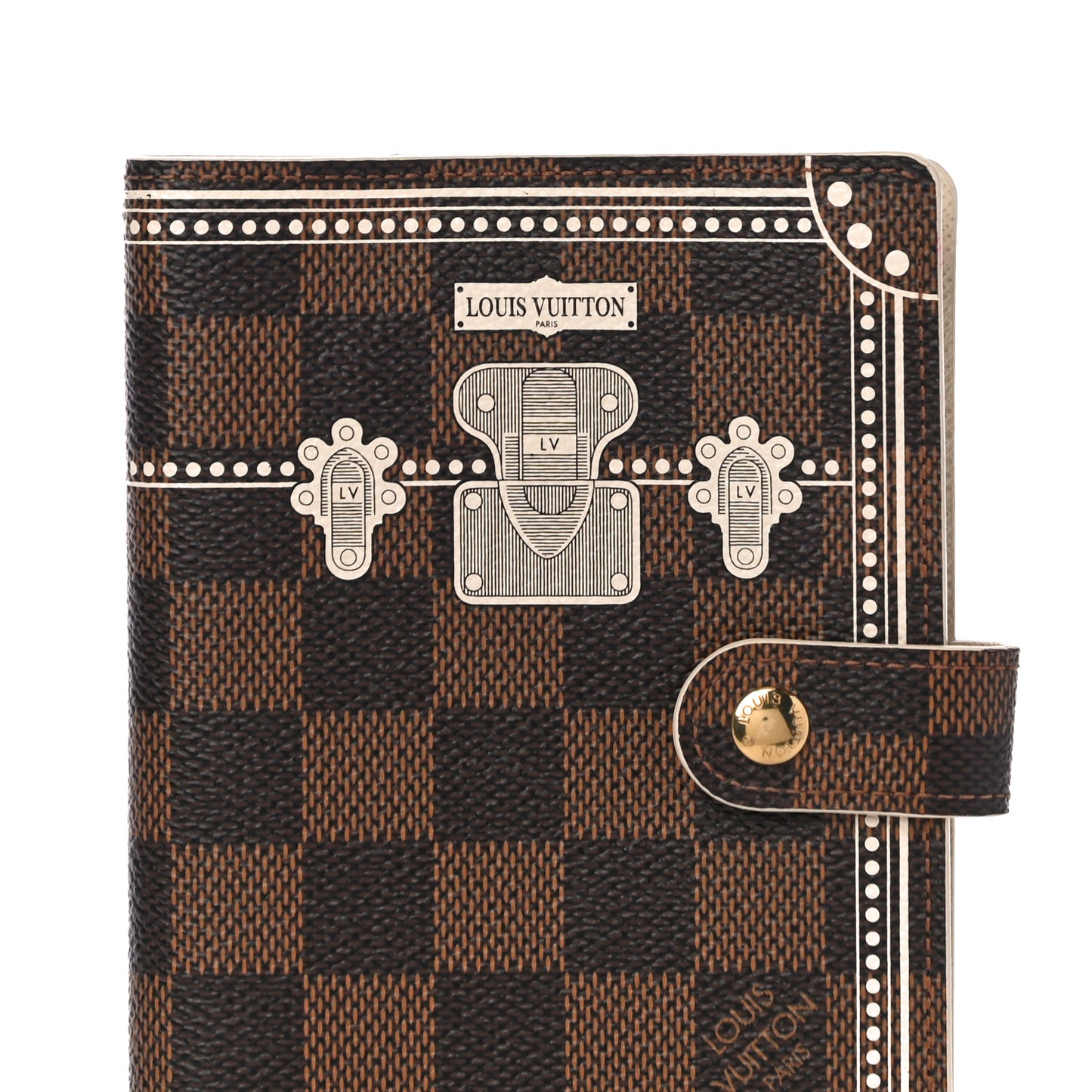 Damier Ebene Trunk Small Ring Agenda Cover White