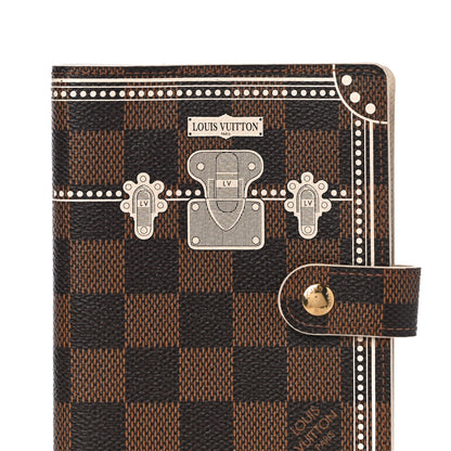 Louis Vuitton Damier Ebene Trunk Small Ring Agenda Cover White 7 of 10