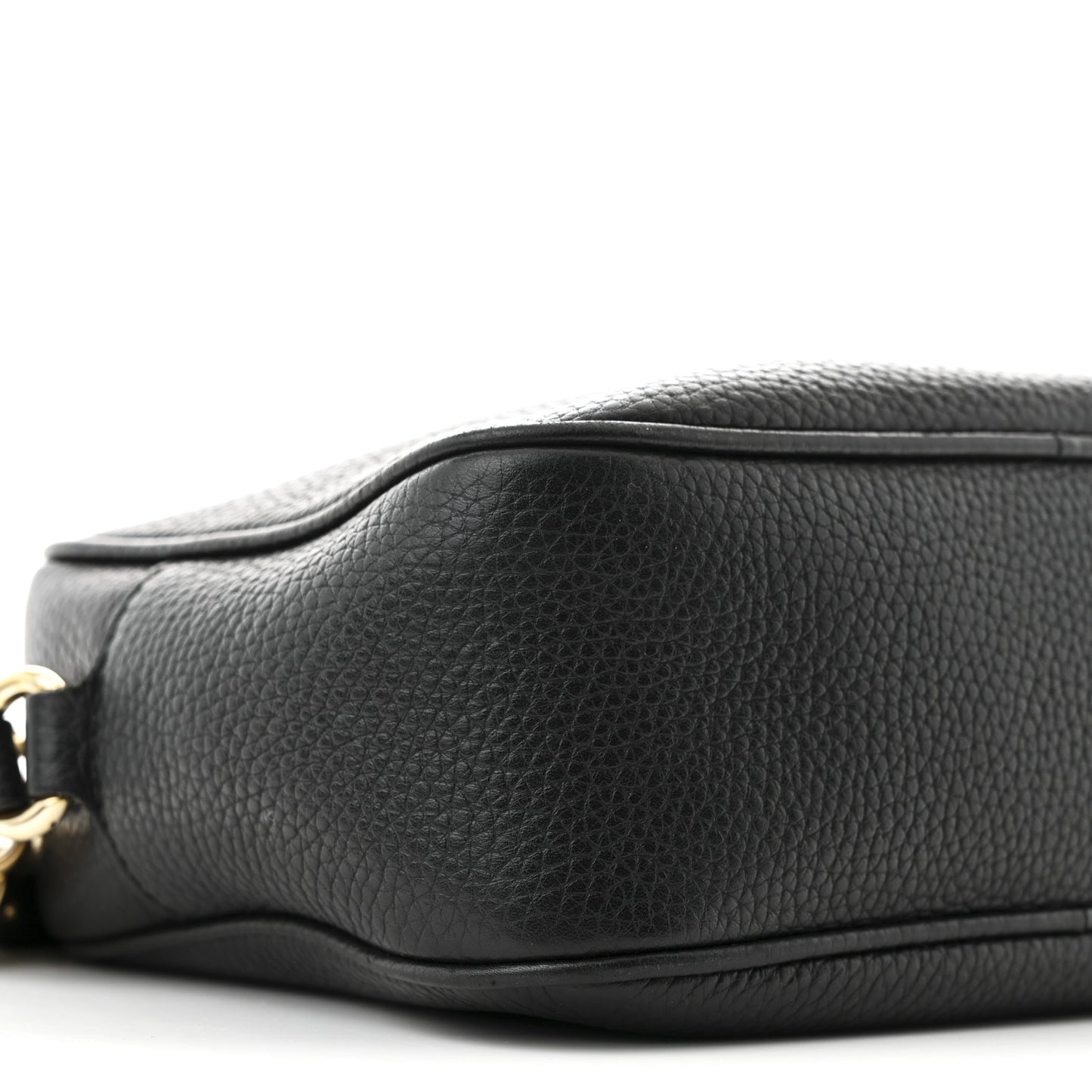 Pebbled Calfskin Small Soho Disco Bag Black