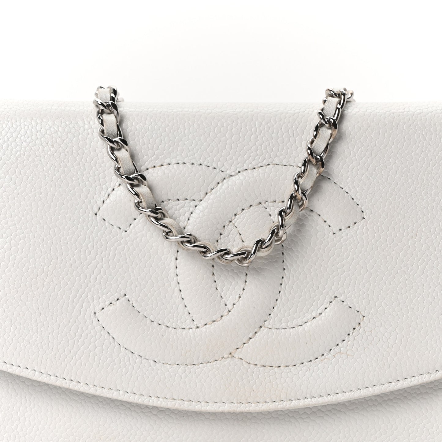 Caviar Timeless CC Wallet on Chain WOC White