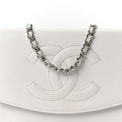 Chanel Caviar Timeless CC Wallet on Chain WOC White 9 of 11