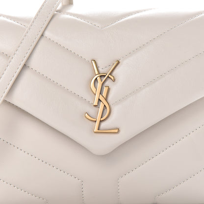 Saint Laurent Calfskin Y Quilted Monogram Toy Loulou Crossbody Bag Crema Soft 8 of 10