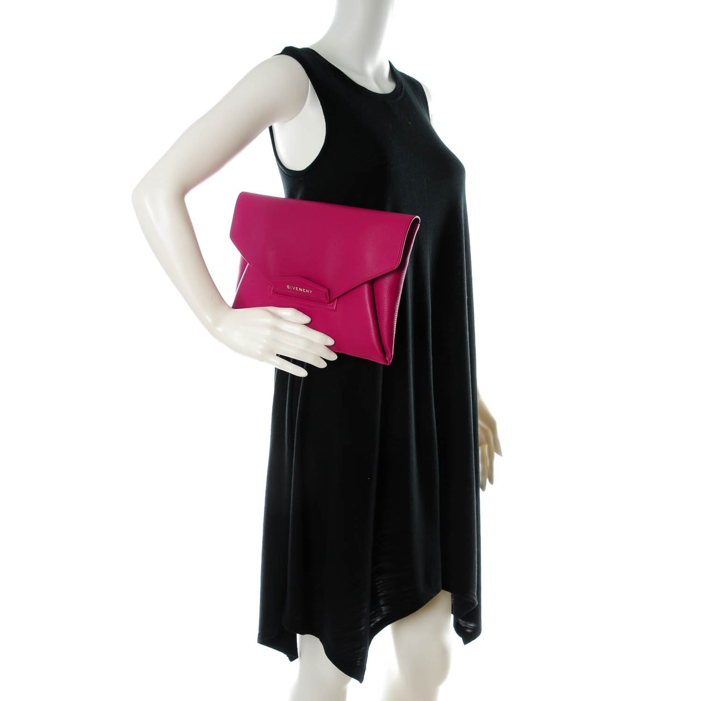 Sugar Goatskin Medium Antigona Envelope Clutch Magenta
