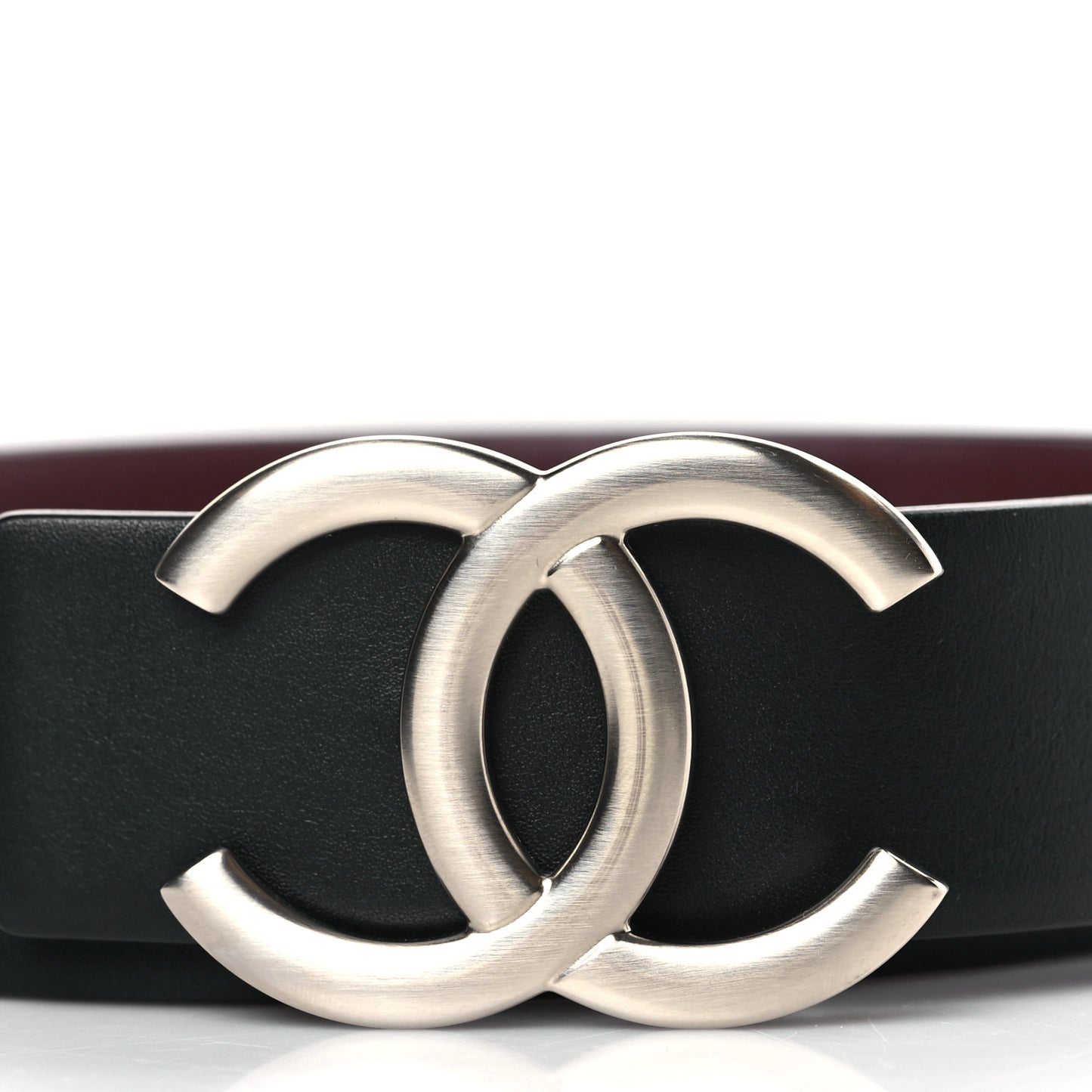 Calfskin CC Reversible Belt 85 34 Black Burgundy