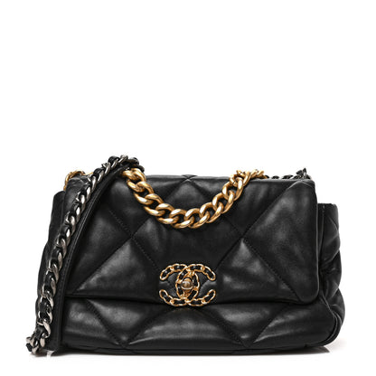 Chanel Lambskin Quilted Medium Chanel 19 Flap Black 1 of 9
