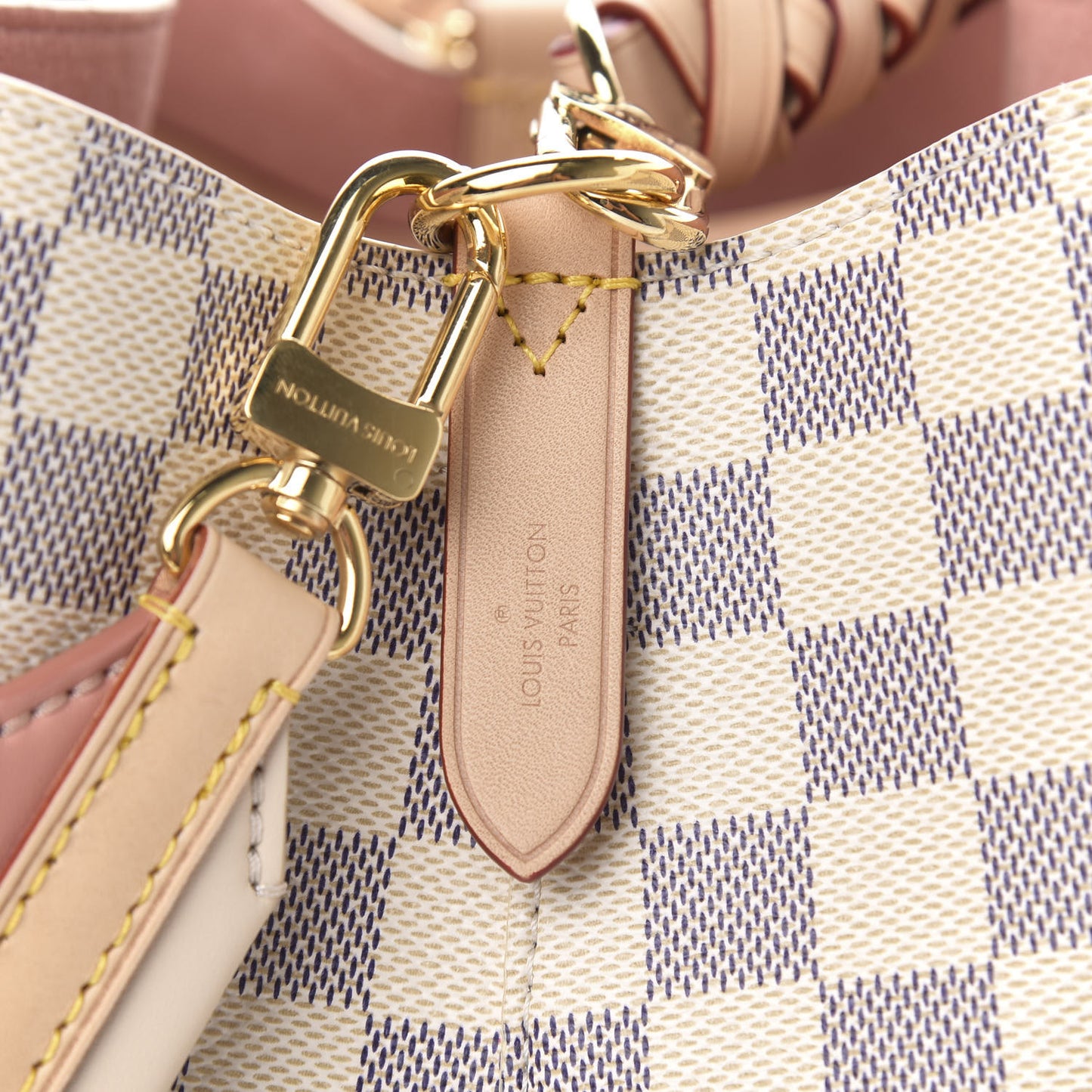 Damier Azur Braided Neonoe MM Peach Cream