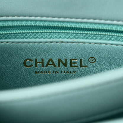 Chanel Lambskin Chevron Quilted Small Trendy CC Flap Dual Handle Bag Light Blue 6 of 10