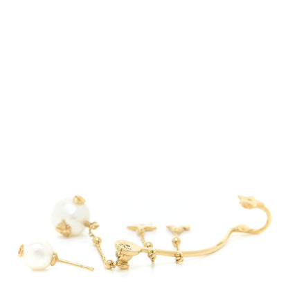 Christian Dior Pearl Shiny-D Earring Gold 3 of 5